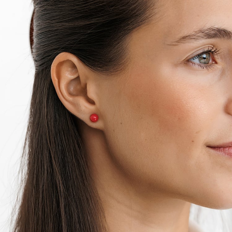 Minimalistische Ohrringe mit runden Korallen 158391