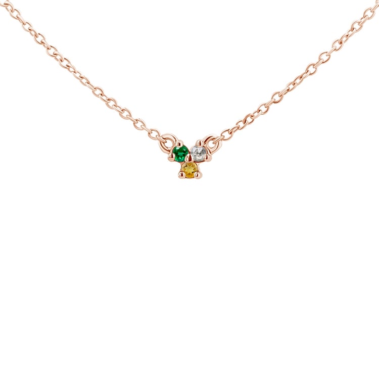 Halskette mit drei Edelsteinen Ihrer Wahl Sharma