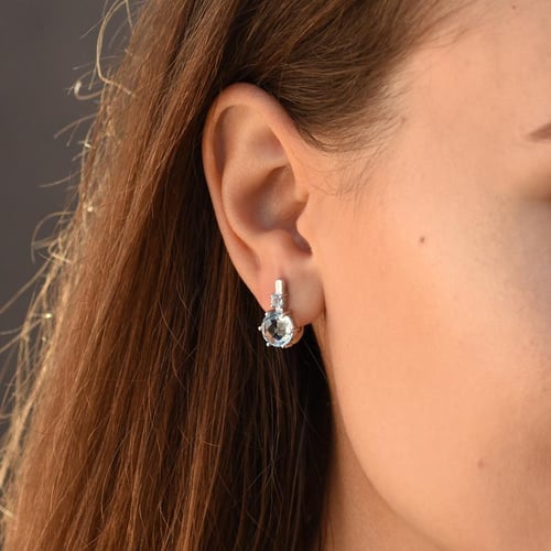 Silberne Ohrringe mit himmlisch blauen Topasen Amari