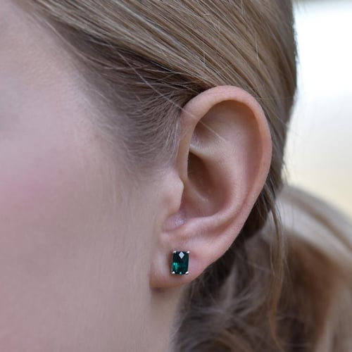 Goldene Ohrringe mit Emerald Smaragden Handan