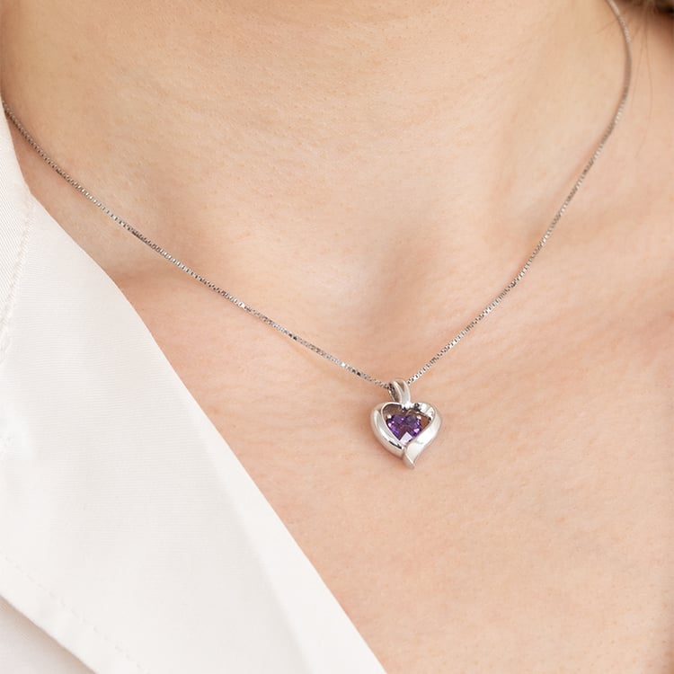 Amethyst in Herzform im Silberanhänger Lovelyn 125894