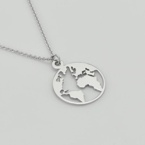 Anhänger aus Platin mit Weltkarte World