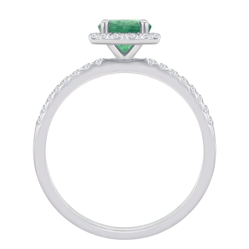 Bezaubernder Halo-Ring mit Smaragd und Diamanten Toppy