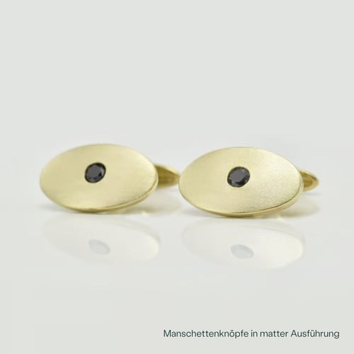 Goldene Manschettenknöpfe mit schwarzen Diamanten Obert