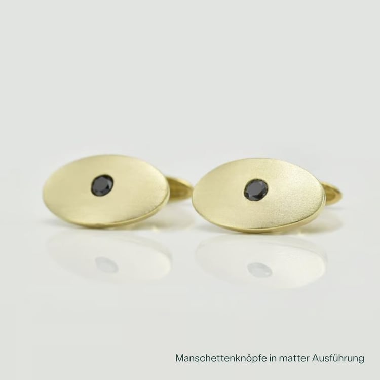 Goldene Manschettenknöpfe mit schwarzen Diamanten Obert 165383