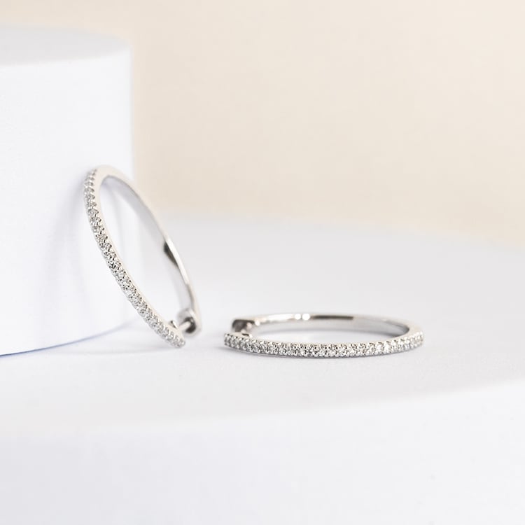 Goldene runde Ohrringe mit Diamanten Boone 142301