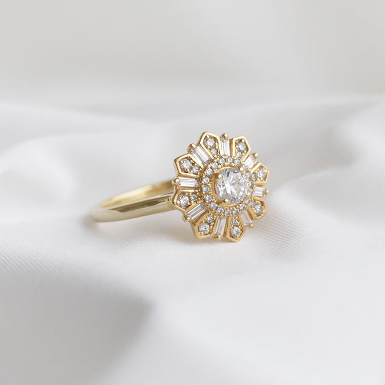 Ring mit Diamanten in Blumenform Buck 89999