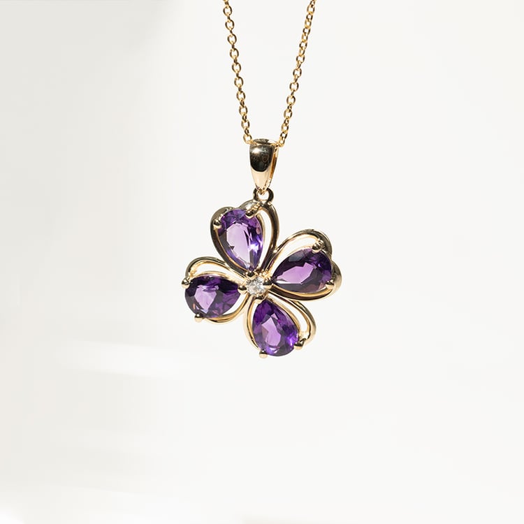 Anhänger mit Vierblatt aus Amethysten Celerity 137100