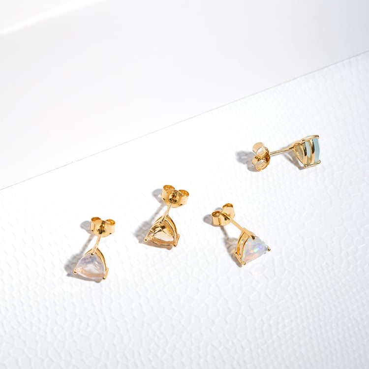 Silberne Ohrstecker mit Rosenquarz Nellie 123884