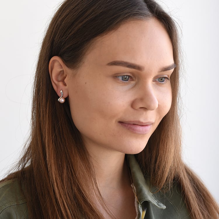 Silberne Perlenohrringe 61275