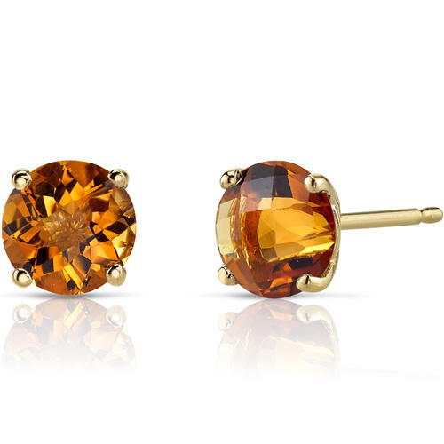 Goldene Ohrstecker mit Citrin Hulda