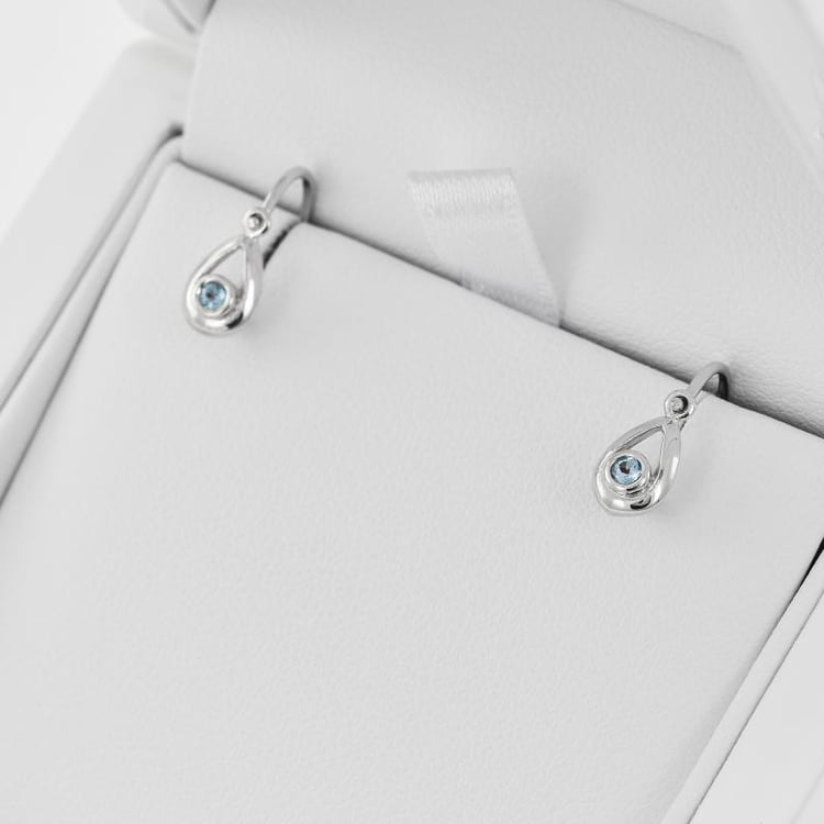 Goldene Kinderohrringe im Tropfenform mit Edelstein Ihrer Wahl Cinderella 34777