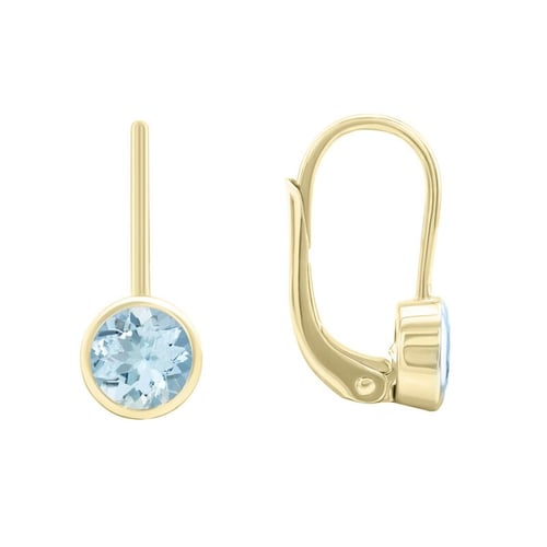 Goldene Hängeohrringe mit Aquamarinen Vega