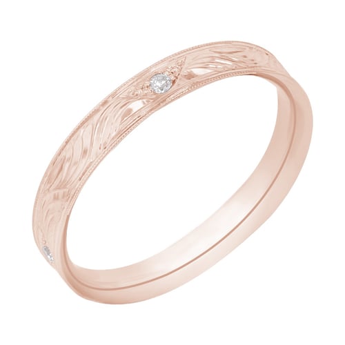 Goldene Eheringe mit Gravur und Diamanten Davis