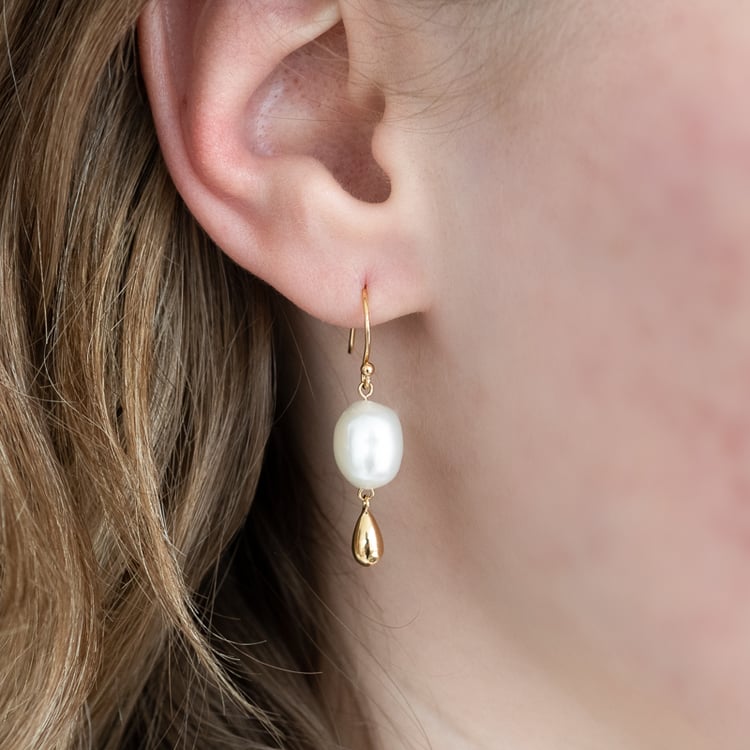 Vergoldete Perlenohrringe Jenifer 124533