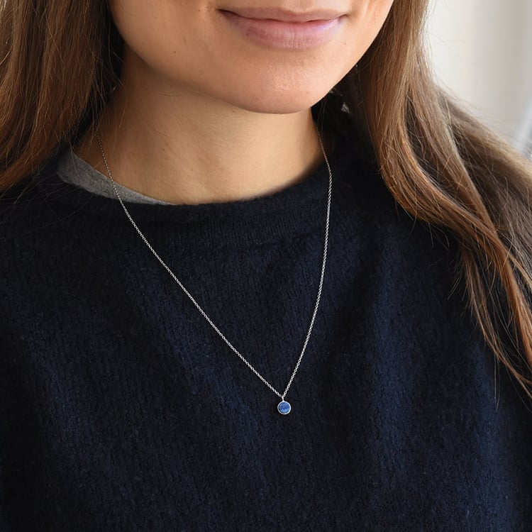 Kettenanhänger in Gold mit blauem Opal Renny 71786