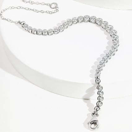 Elegantes silbernes Armband mit Lab Grown Diamanten Sonja