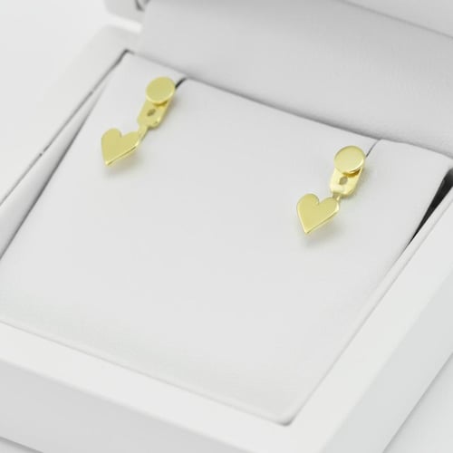 Goldene Ohrringe mit Herz 2 in 1 Arral