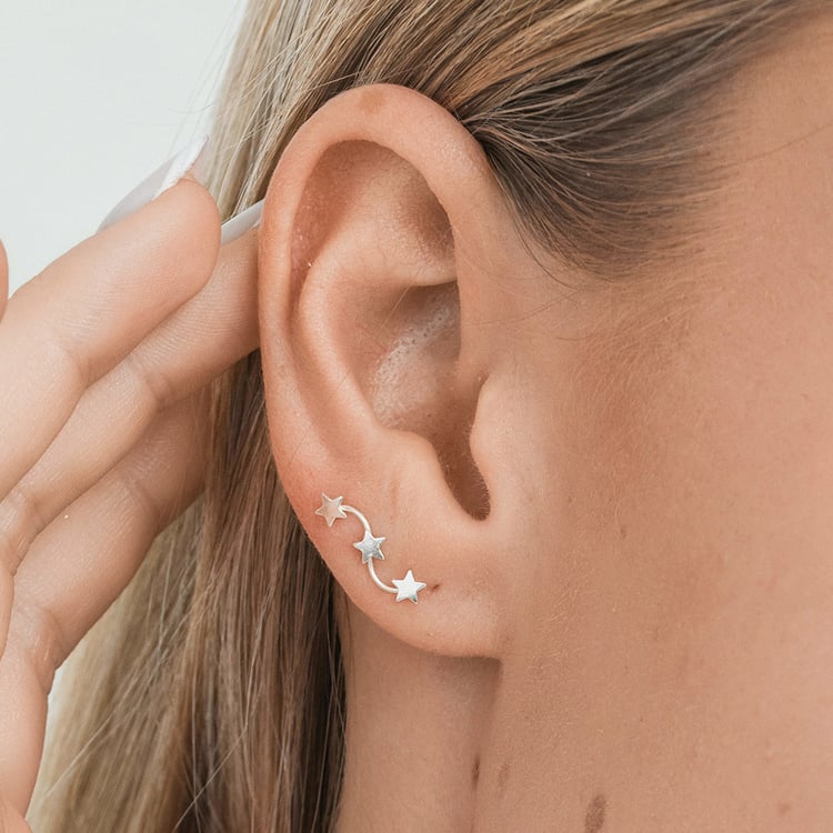 Silberne Ohrringe Stars 163701