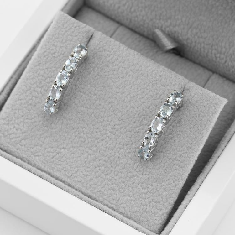 Silberohrringe mit Aquamarinen Felixa 49366