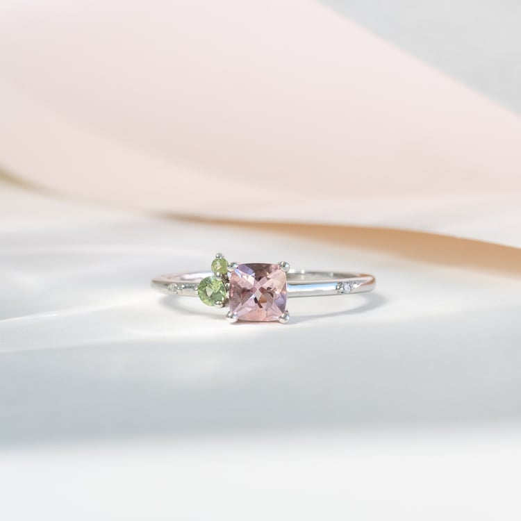 Cluster-Ring mit Morganit, Saphir, Olivin und Diamanten Kenny 124778