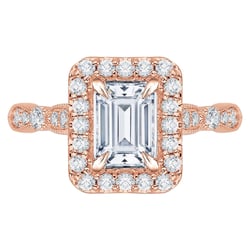 Verlobungsring mit Diamanten im Smaragdschliff Bina