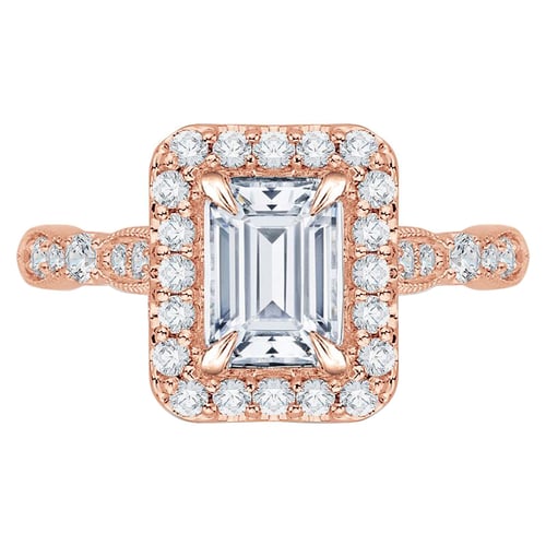 Verlobungsring mit Diamanten im Smaragdschliff Bina