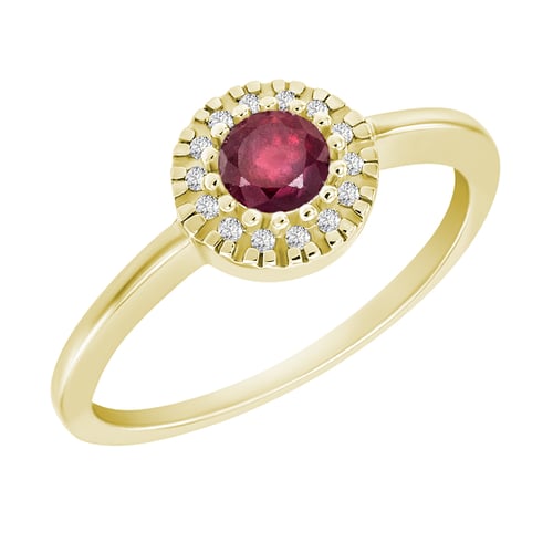 Verlobungsring mit Rubin und Diamanten Tafne