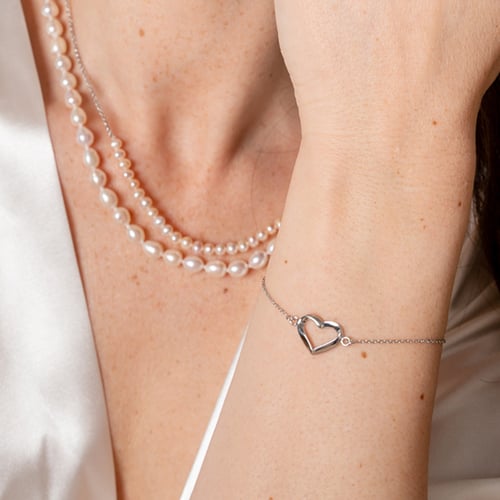 Modisches Armband aus Silber mit Herz Ollie