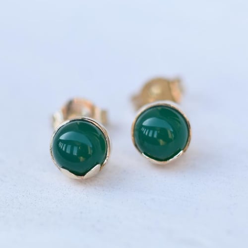Schmuckset aus Gold mit grünen Onyxen Letizia