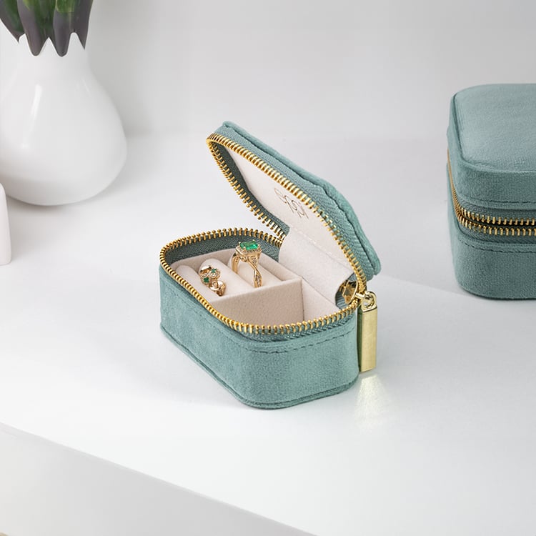 Kleine grüne reise schmuckkästchen Safey 146234