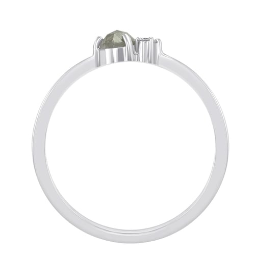 Goldring mit Salt'n'Pepper Diamant und Diamanten Marine