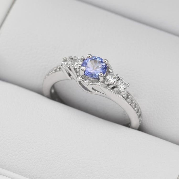 Tansanit-Ring aus Silber mit Zirkonia Tereza 25601