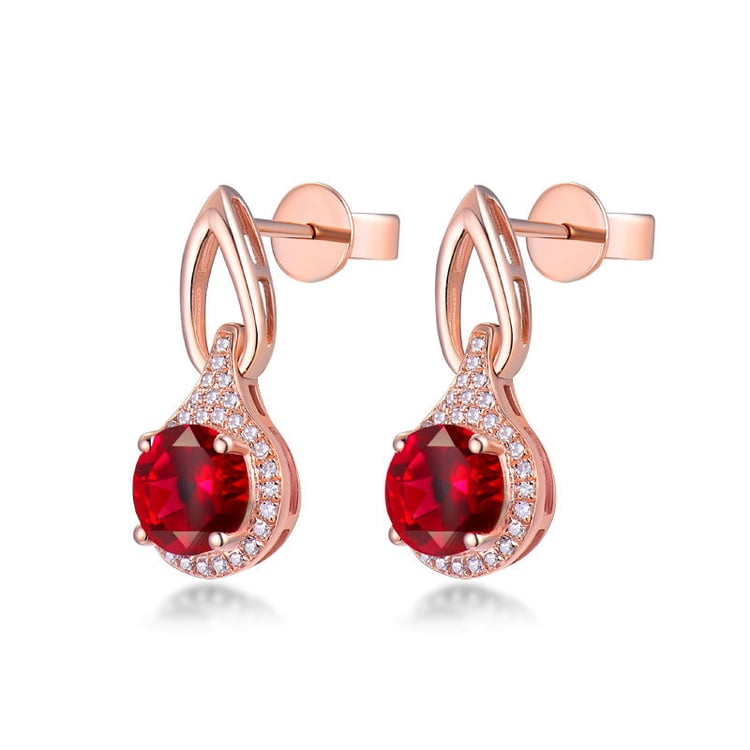 Ohrringe aus Gold mit Rubinen 18764