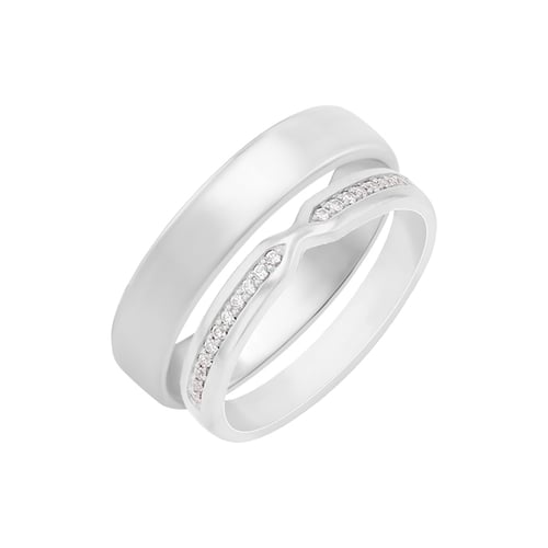 Eheringe aus Eternity Ring und Ring im Komfort-Stil Asne