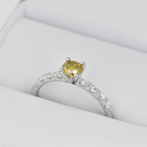 Verlobungsring mit gelbem Diamant Megha