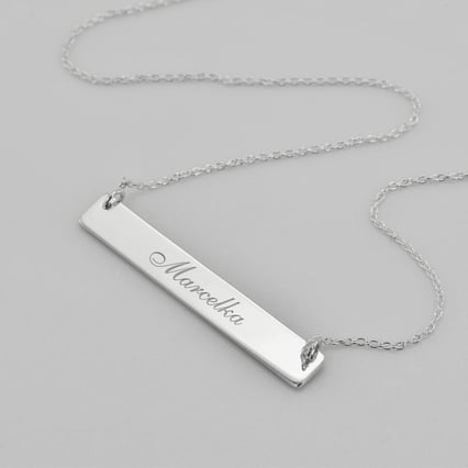 Silberner Anhänger mit Gravur Ihrer Wahl Pesmin