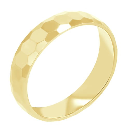 Goldene Eheringe mit Hammerschlag-Motiv Laurita