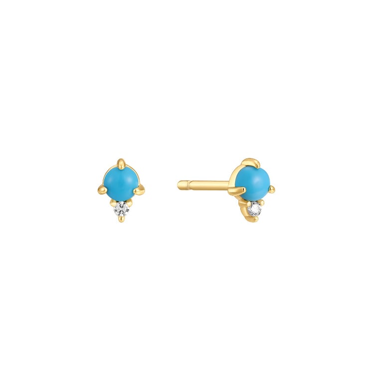 Silberne Ohrstecker mit Türkisen Giselle
