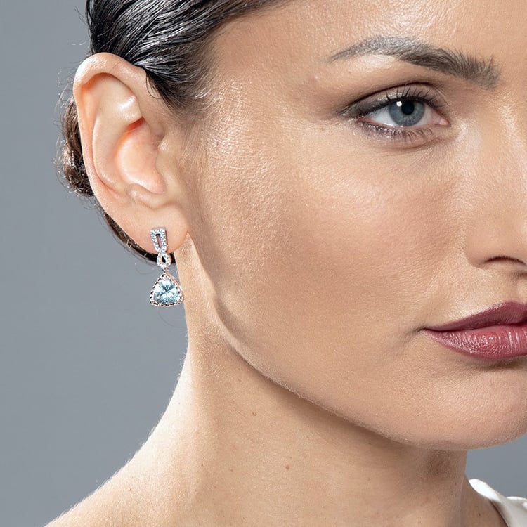 Aquamarin Ohrringe aus Gold mit Lab Grown Diamanten Hannah 106668