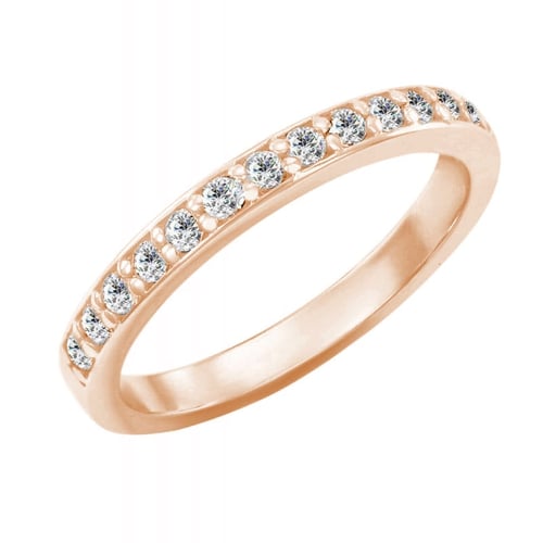 Eheringe aus Eternity-Ring mit Lab Grown Diamanten und einem breiten Komfort-Ring Amire