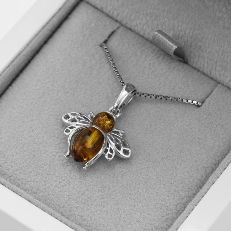 Biene in Bernstein Silber in Eppi-Geschenkbox 52125