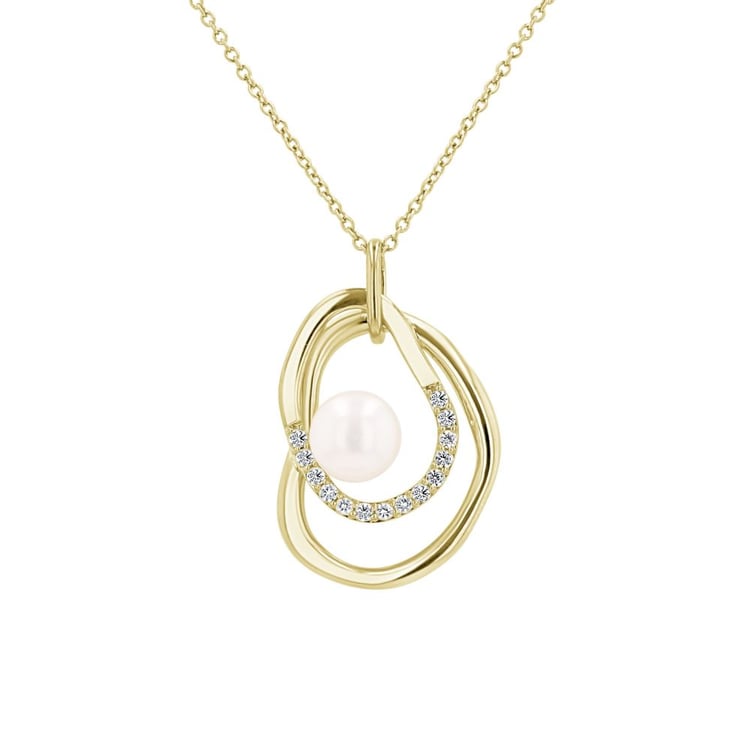 Silberner Perlenanhänger mit weißen Topasen