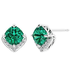 Ohrstecker in Silber mit simulierten Smaragden Kosta