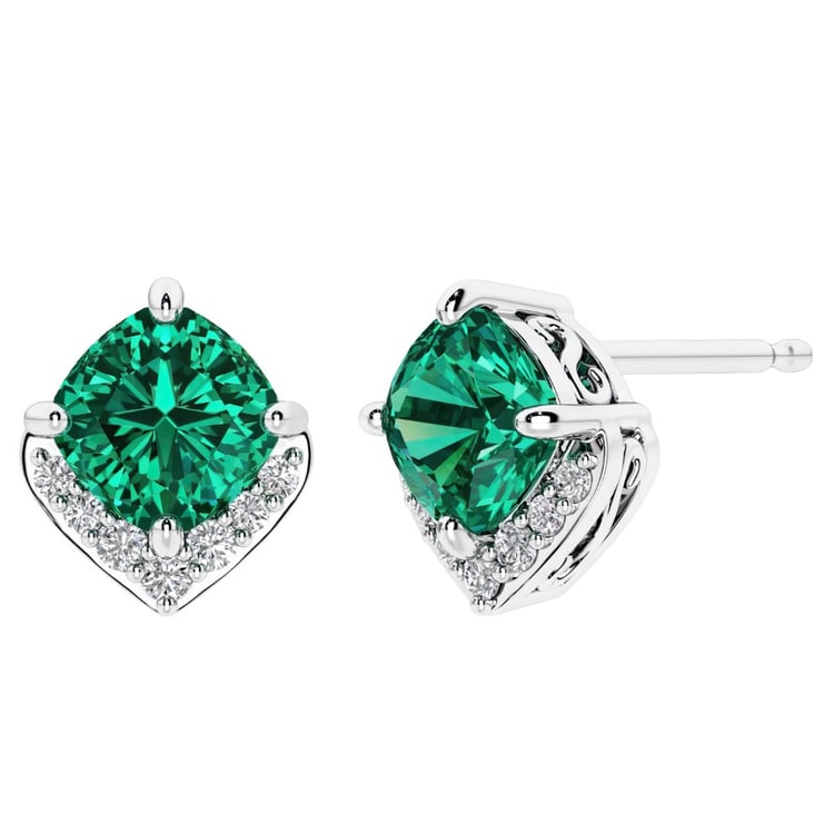 Ohrstecker in Silber mit Smaragd