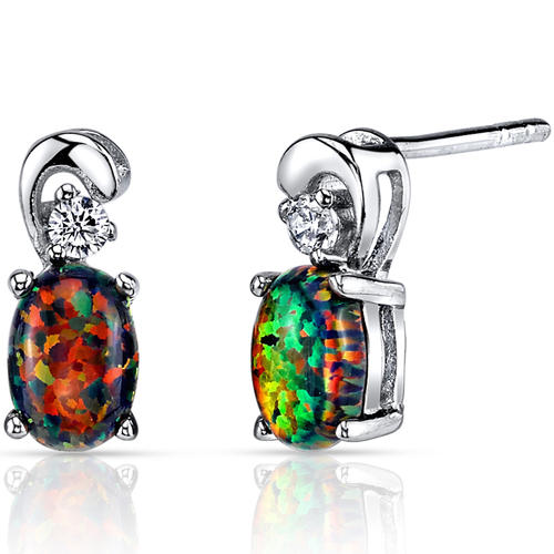 Ohrringe mit schwarzen Opalen