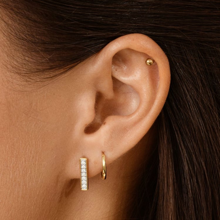 Goldene Ohrringe mit Lab Grown Diamanten Lena 161476