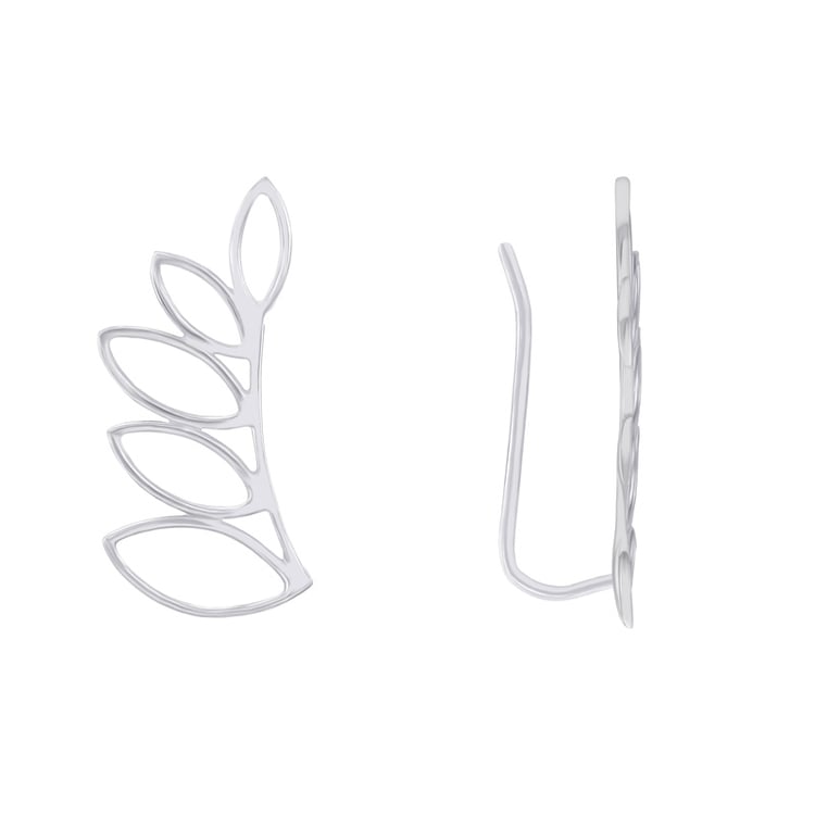 Ear Climber Silber Blätter Ohrringe 42097