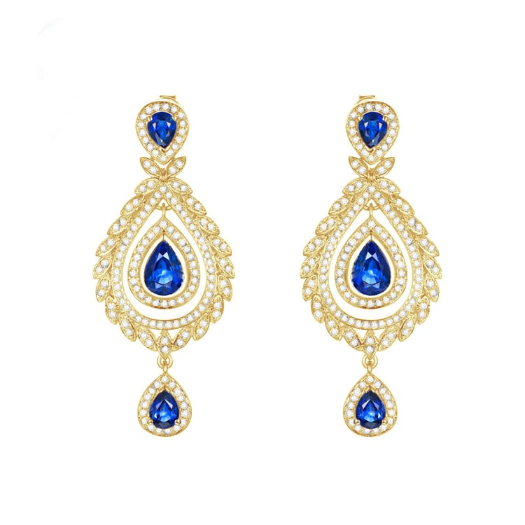 Luxuriöse Saphirohrringe mit Diamanten Edee 84201