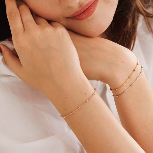Silbernes Armband mit Kugeln 18 cm